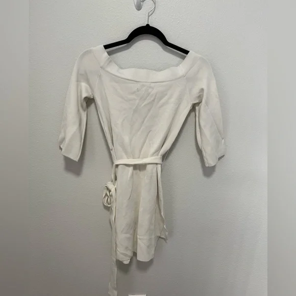 Massimo Dutti White Knit Mini Dress Size Small - Picture 5 of 5